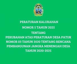 PERATURAN KALURAHAN PATUK NOMOR 5 TAHUN 2025